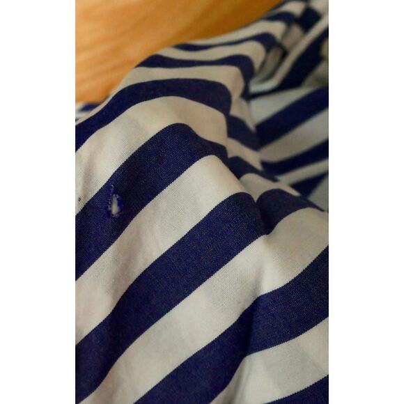 J Crew Striped Shirtdress 14 Blue White Belted Midi A Line Preppy Cotton Classic - Picture 11 of 11